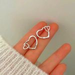 925 Sterling Silver Heart Drop Hoop Earrings Womens Girls Jewellery Gifts UK