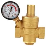 DN15 1/2" Adjustable Pressure Reducing Valve Water Pressure Regulator with Gauge