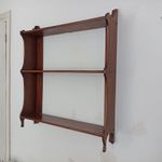 Antique Arts and Crafts Mahogany Hanging Wall Shelf Shelves 