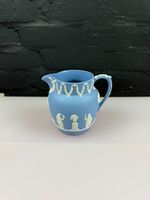 Wedgwood Jasper Ware Blue Jug 4.75" High 1954 Glazed Inside