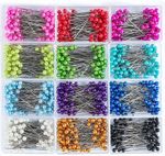 Sewing Pins Multicolor Head Pins Straight for Dressmaker Jewelery Decoration