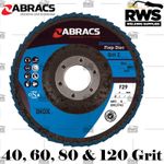 Abracs Zirconium Flap Disc 115mm 40 60 80 120 Grit Metal INOX | Pack 1 2 5 10 25