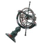 Collectible Dark Green Iron Vintage Globe Ornament for Desktop Decoration