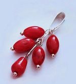 Vintage 100% Natural Angel Skin Coral Pendant, tulip flowers, Gold Plated bail