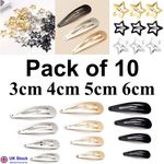 10 x Hair Clips Snap Hairpins Slides Women Girls Kids Baby School Grip Set Metal