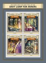 Humphry DAVY LAMP FOR MINERS Coal/Minerals 4v-Stamp Sheet #32 2016 Sierra Leone