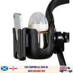 Baby Stroller Water Cup Holder With Phone Holder Baby Stroller Bottle Rack UK