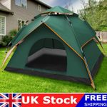 3-4 Man Automatic Instant Double Layer Pop Up Camping Tent Waterproof Outdoor UK