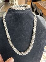Vintage Byzantine Style Silver necklace / bracelet set - heavy 114g