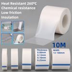 Self-Adhesive PTFE Tape 13mm, 19mm, 25mm, 38mm, 50mm, 100mm High Temp 260°C 10M