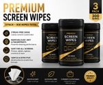 300 x SCREEN CLEANING WET WIPES Laptop LED TV Monitor Pad Tablet Phone Cleaner