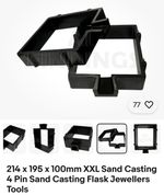 214 x 195 x 100mm XXL Sand Casting 4 Pin Sand Casting Flask Jewellers Tools
