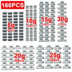 160Pcs Assorted Knock On Balance Weights Alloy & Steel Tyre Wheel Rims 5g-30g