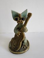 Yare designs pottery dragon, Dragon with a guitar By Potter Sue Turner