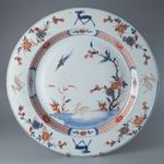 Large Antique Chinese Kangxi 17/18th C Imari Porcelain Charger Plate D35cm Qing