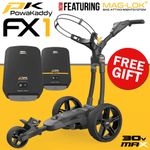 POWAKADDY FX1 EXTENDED LITHIUM ELECTRIC GOLF TROLLEY +FREE TRAVEL COVER