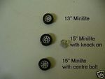 1/43rd scale Minilite wheels by K&R Replicas plain metal or chrome finish