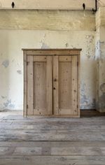 ANTIQUE Solid PINE Cupboard, Farmhouse, Cabinet, Linen, Vintage Storage, Old, 