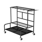Garden Tool Organizer with Wheels Heavy-Duty Tool Holder with Hooks Space-Saving
