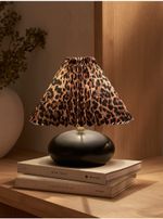 Black Leopard Print Battery Table Lamp
