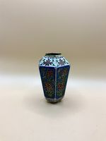 Vintage Chinese Cloisonné Enamel Wall Pocket Vase Peony Butterfly Republic Era