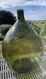 Large Antique Green glass Demijohn 65.5cm tall