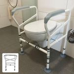 💥Adjustable Toilet Safety Rails Frame for Elderly Disabled with Suction Pads💥