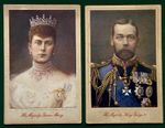 Antique Cabinet Cards by Russel & Sons of King George V & Queen Mary