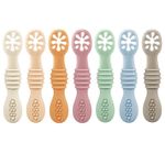 7 Pack Silicone Weaning Spoons Self Feeding Toddler Spoons for 4-6 Months Baby