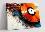 COOL ORANGE VINYL MUSIC ABSTRACT HOME DECOR CANVAS WALL ART PICTURE PRINT