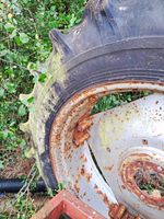 Tractor Steel Wheel & Rim Assembly, White Steel Rim, 8 Lug, Wheel & Rim Part