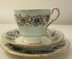 Tea Cup Saucer Plate Trio Paragon Jacobean Fine Bone China England Gold Trim