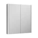 Nuie Parade Wall Mounted Bathroom Mirrored Cabinet 600mm Gloss White / Grey