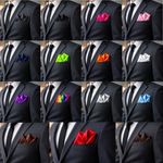 Pocket Square 11x11cm Wedding Plain Hanky Satin Handkerchief Jacket Suit Boys UK