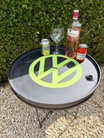 VW Logo Volkswagen Barrel Lid Folding Table Ideal Festival Or Camping