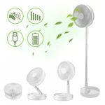 Cordless Fan Telescopic Folding Cooling Wireless USB Portable Rechargeable UK
