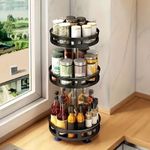 360° Rotation Kitchen Spice Rack Organizer Seasonings Jar Can Storage Tray UK