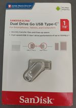 SanDisk Ultra Dual Drive Go USB Type-C Flash Drive - 1TB (B/NEW Silver Color)