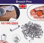 25mm Silver Brooch Bar Backs Safety Pins Badge Fastener For Jewelry Making Craft