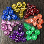 Table Top  7pc Set Transparent Dungeons Dragons Dice D4/6/8/10/12//20 D&D Bag 