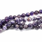 Amethyst Gemstone Round Beads - Natural Purple Crystals - 8mm - 1 Strand