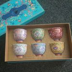 Set of Six Chinese Small Cups in Box