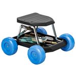 Garden Cart with Wheels Rolling Garden Seat Tool Tray Weeding Planting