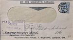 WW1 GB 1915 London Canadian Contingents Pay Office Amsterdam OHMS Cover C46