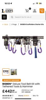 BIGBEN Deluxe Scaffolder's Tool Belt Kit with Tethered Scaffold Tools