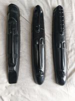 Vintage Ebony Wood Tribal Sculptures | West African Decor, Set of 3