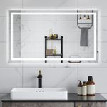 LED Illuminated Bathroom Mirror With Demister Touch Control Switch Light Up Wall