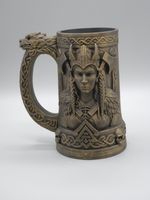Viking Warrior Woman Beer Mug / Can Cooler - Norse Mythology 3D Printed Tankard
