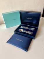 TIFFANY & Co Sterling Silver 925 Baby Child Fork Spoon Set Teddy Bear ABC Cased
