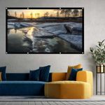 150'' inch Portable Home Fabric Matte White Projector Projection Screen UK